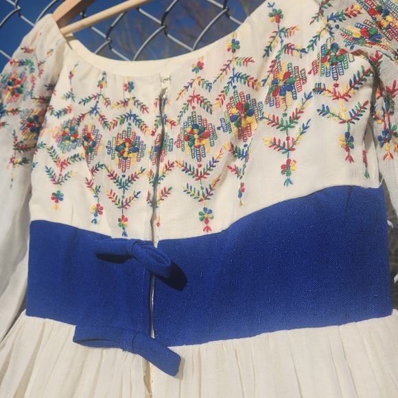 Vintage 1970s Handmade Folk Peasant Maxi Dress - Picture 3 of 3